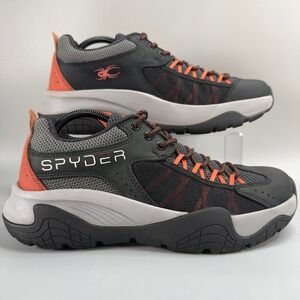 Spyder Boundary Mens 9.5 9 1/2 Trail Running Shoes Black Gray Orange Lace Up Mid